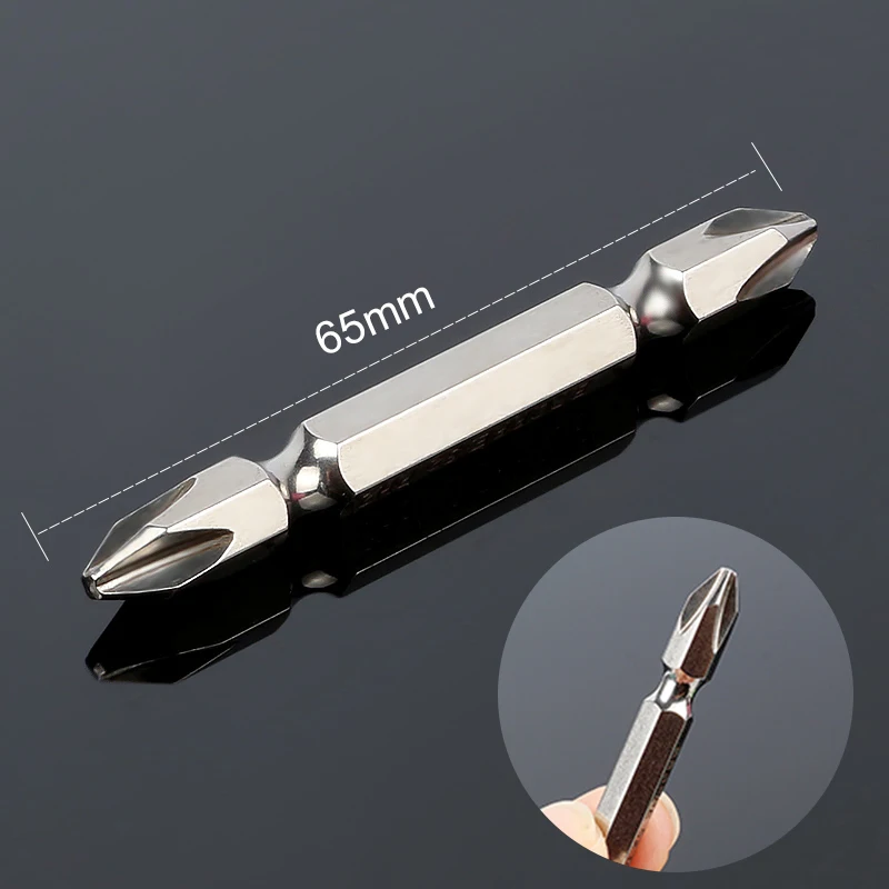 

HOEN 1pcs Magnetic Phillips Screwdriver Bit Double Head Power Driver Bit S2 Alloy Steel 1/4" Hex Shank Ended Cross Screwdriver
