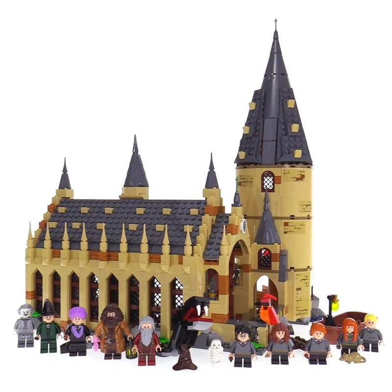 

16052 Harri Potter Movie Hogwarts Great Wall House Magical Fantasy Realm Building Blocks Kids Toys Compatible Legoings