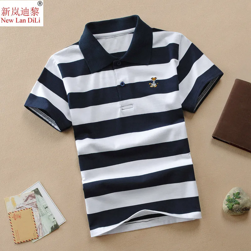 best T-Shirts Boys T Shirts Summer 2022 Kids Tops Children T Shirt For Boys Short Sleeve V-neck Striped Cotton Clothes 2 4 6 8 10 12 14 Years supreme shirt