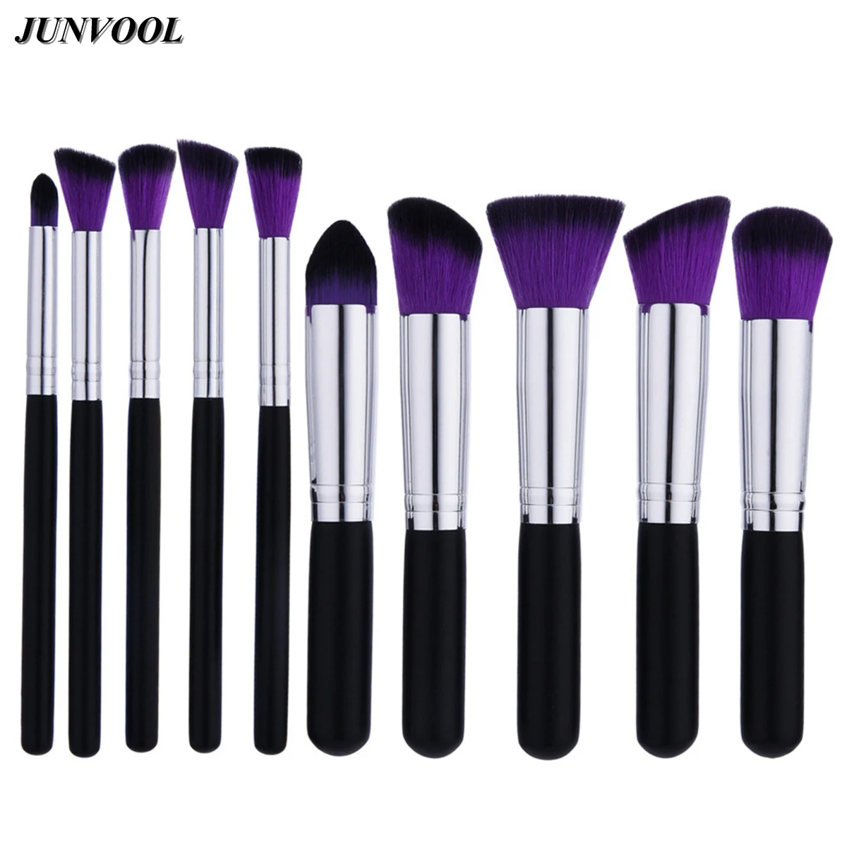 Purple Hair Min Makeup Brush Set 10Pcs Maquiagem Beauty Foundation