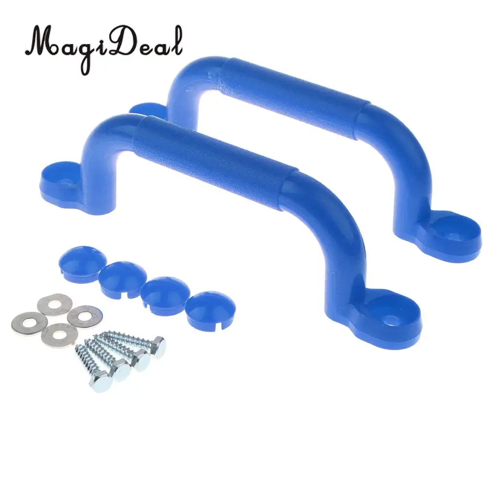 4 Pairs Durable Plastic Safety Nonslip Handle with Fixing Screws Kits Kids Outdoor Climbing Frame Wall Accessory
