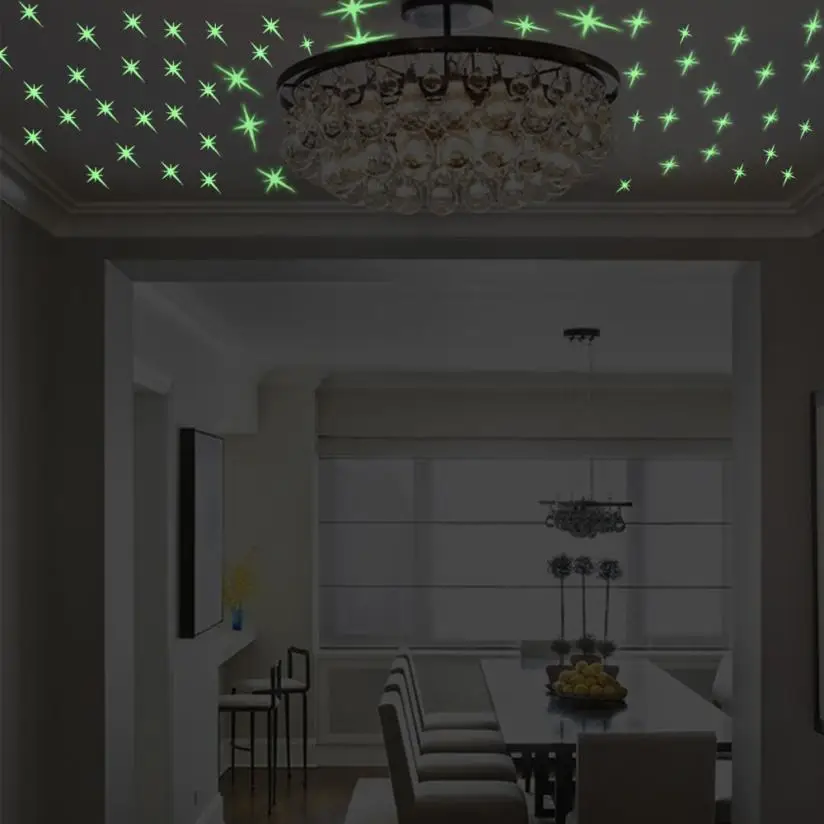 Us 1 09 38 Off 37pc Kids Bedroom Stars Wall Stickers Beautiful Fluorescent Glow In The Dark Romantic Home Wall Window Decoration Stickers 803 In