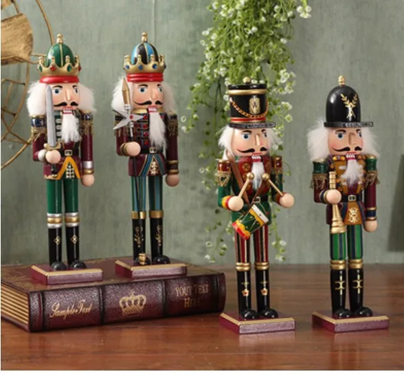 cheap 30CM European nutcracker puppet creative wine cabinet TV cabinet living room decoration household Crafts Arts decoration