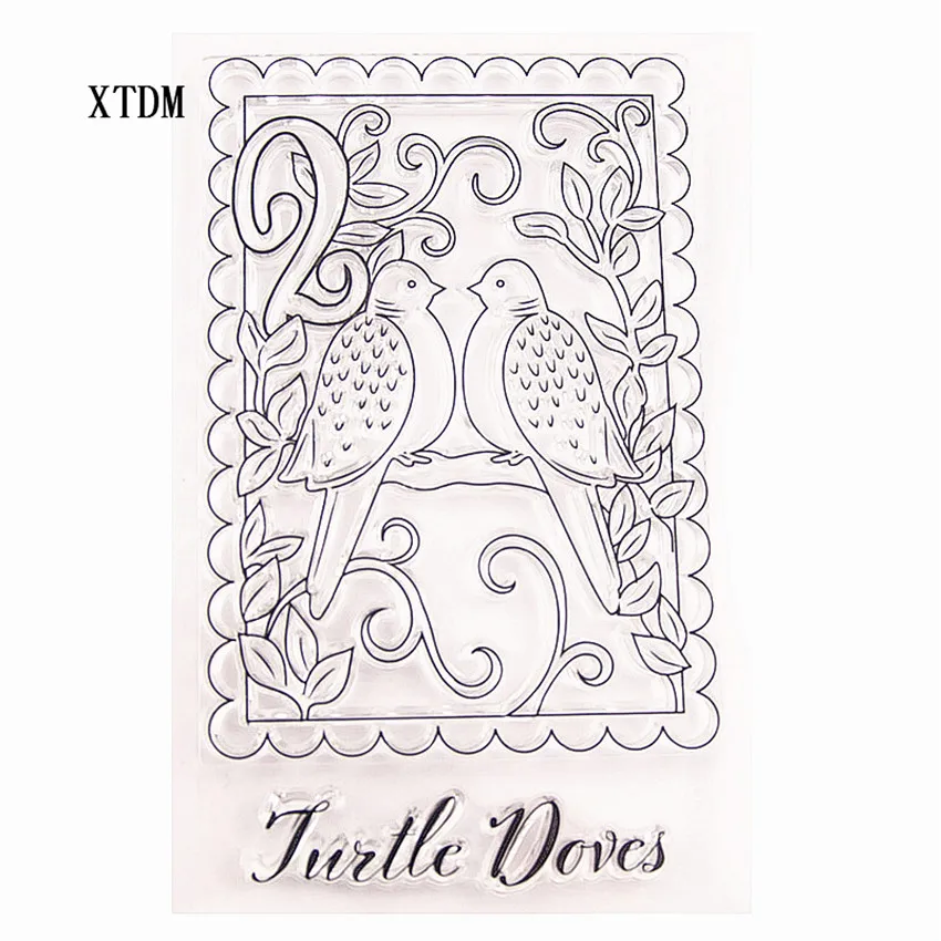 

Hot sale Two birds Transparent Clear Stamps / Silicone Seals Roller Stamp for DIY scrapbooking photo album/Card Making