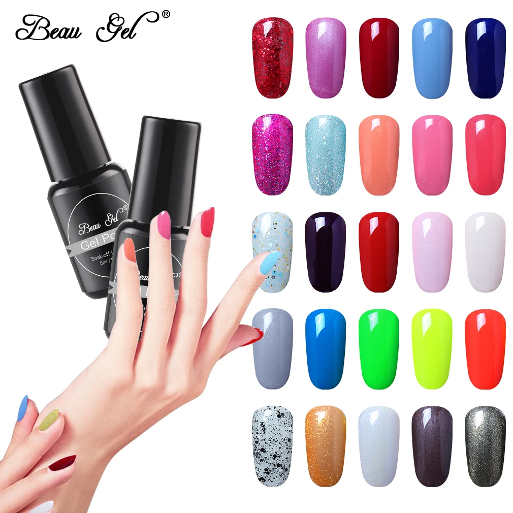 

Beau Gel 8ml UV Gel Nail Polish Soak Off 241 Pure Color Gel Varnish Lacquer Semi Permanent Gel Varnish Nail Art Base Top Coat