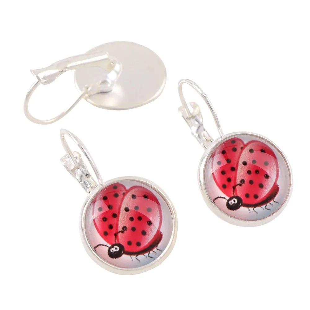 

10PCS Inner 14mm Silver Metal Round Earring Clip Ear Pad Bezels Blank Glass Cabochons Base Setting DIY Earring Ear stud Jewelry