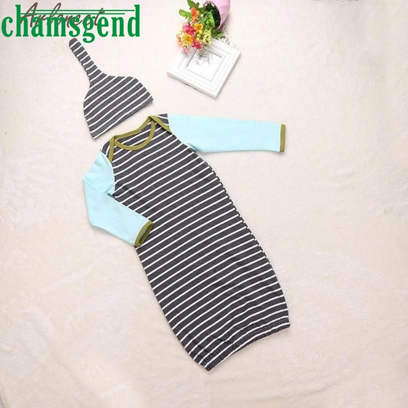 Комплект одежды для детей Детский комплект Детские Полосатый Onesie Обувь для мальчиков Обувь для девочек лианы боди пижамы ползунки + шляпа 1
