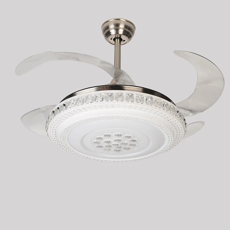 42 Inch Dimmable Led Retractable Ceiling Fan With Light And Remote