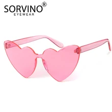 SORVINO gafas de sol Retro para mujer, gafas de sol con forma de corazón, marca de diseñador, moda 2020, gafas de sol sin montura de ojo de gato Rosa SP295