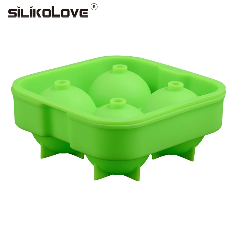 SILIKOLOVE, 4 полости, 3d, силиконовый, для виски, ледяной куб, для изготовления шариков, форма лотков, форма для бара, аксессуары, экологически чистые, CE/EU, BPA бесплатно