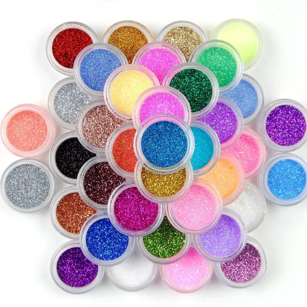 45 Colors Nail Art Make Up Body Glitter Shimmer Dust Powder Decoration
