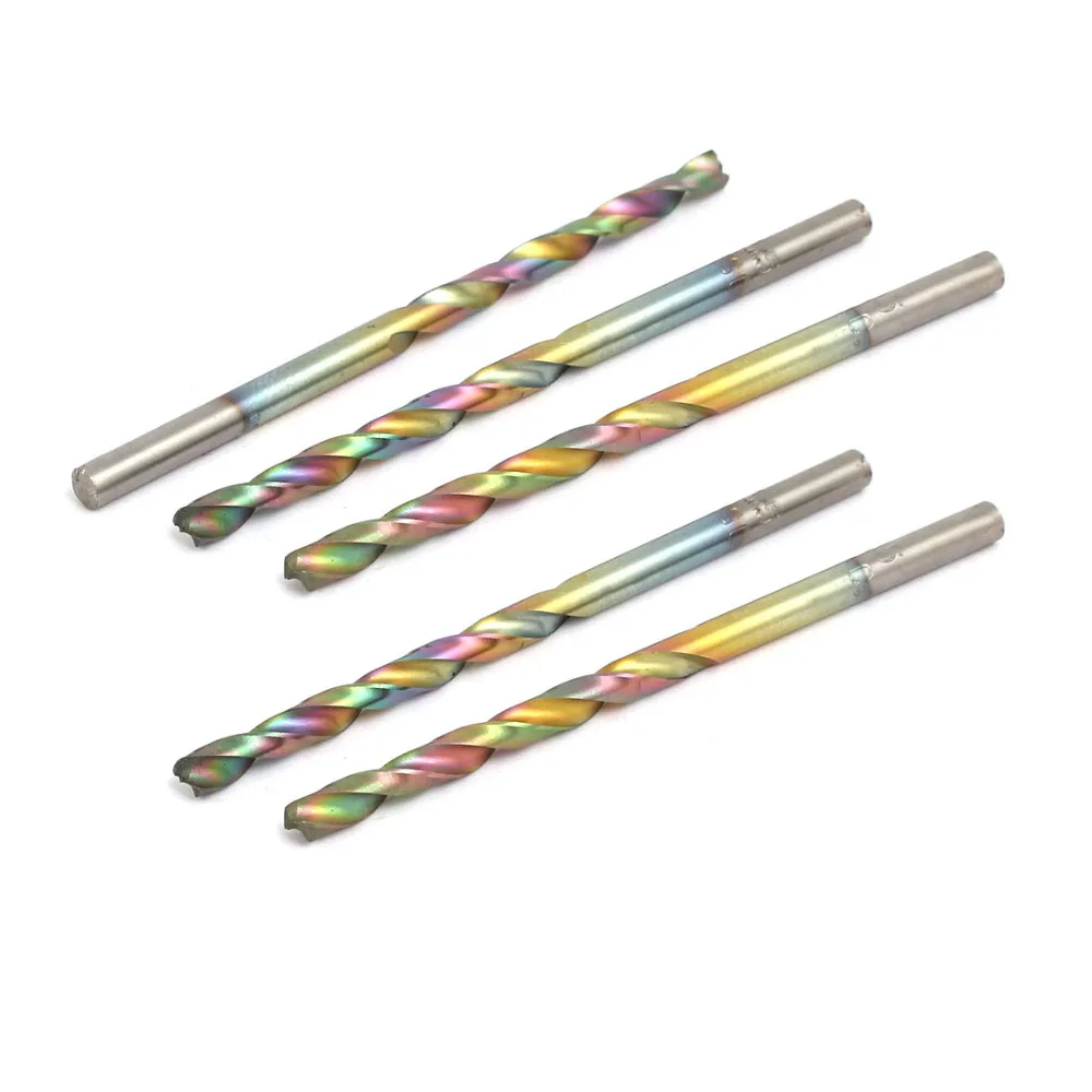 

UXCELL 5pcs Double Flutes 3-3.8mm Drilling Dia. HSS Straight Shank Spiral Twist Drill Bit for Electric Drilling Machine Tool