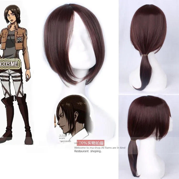 Attack On Titan Long Tail Bangs Short Hair Wig Cos Japanese Anime