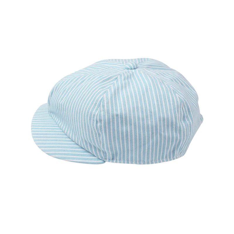Cotton Striped Baby Cap For Girl Fashion Korea Painter Hat Kids Beret Cap Spring Summer Sun Cap Kids Clothes Baby Boys Clothing  (1)