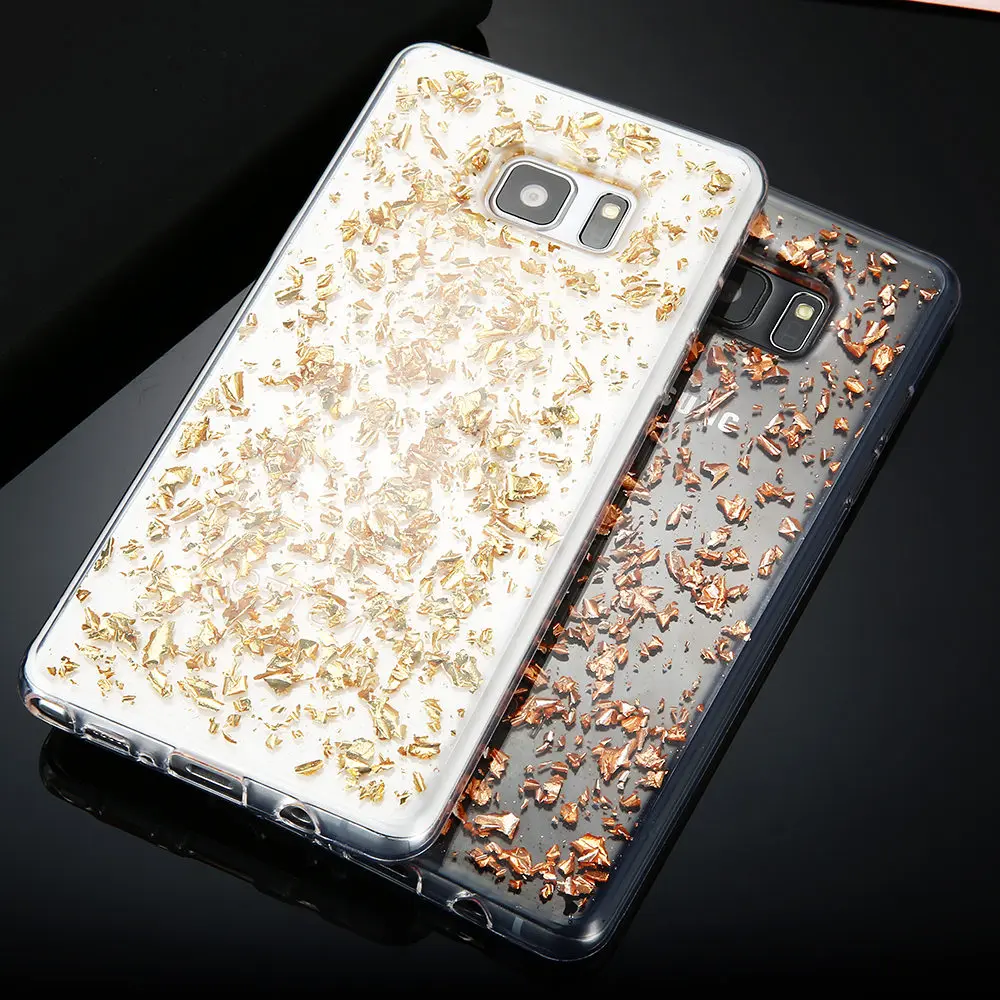 Роскошный чехол KISSCASE из золотой фольги для Samsung Note 4 5 8 A J 3 7 чехлы с блестками