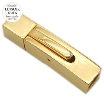 

High Quality Stainless Steel Snap Bayonet Clasps Fit 4/5mm Round Leather Cord Gold Color Connectors Clasps For Bracelet F3539