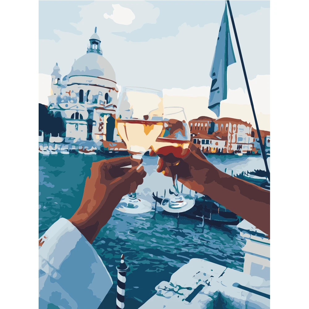 

DIY PBN Arcylic Painting Romantic People Pictures By Numbers On Canvas Framed Wall Pictures Art For Living Room Home Decoration