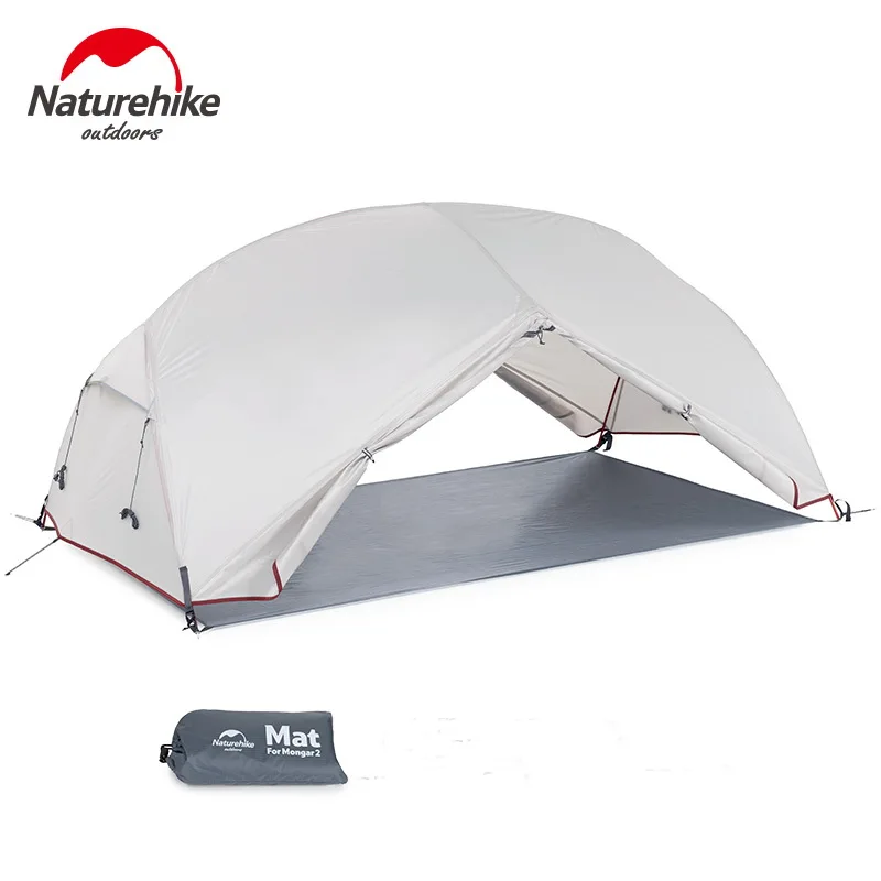 Baratos Naturehike personalizado Mongar 2 3 personas impermeable doble capa exterior tienda aluminio varilla gris ultraligero Camping carpas estera e EMS
