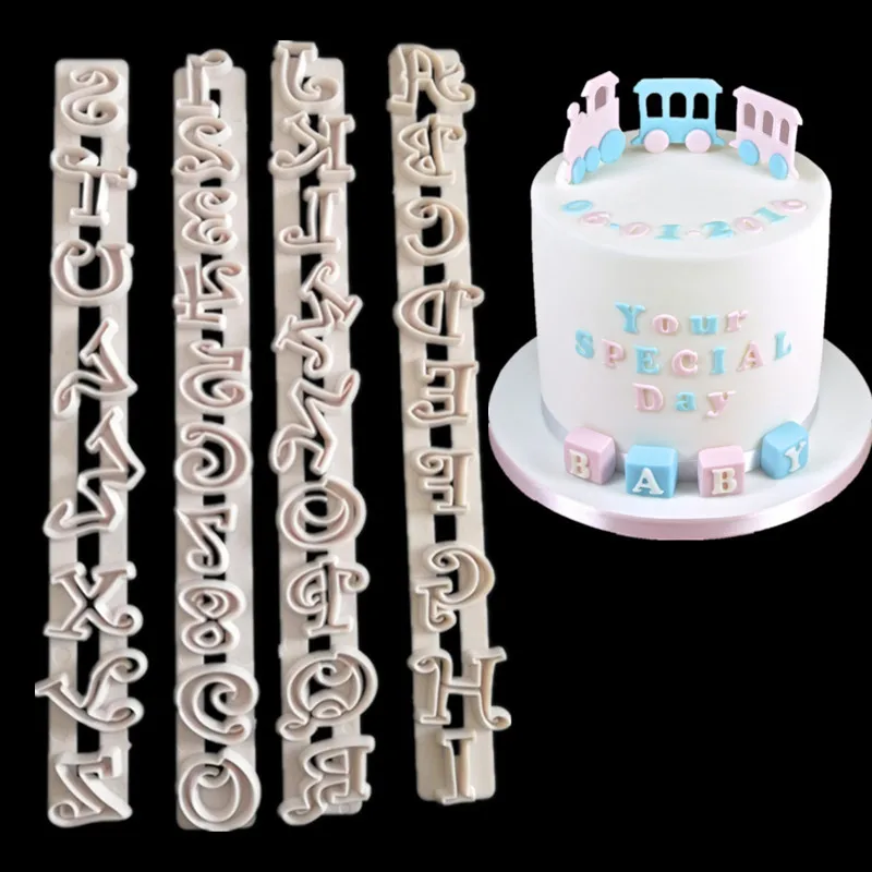 Buy 4pcs New Plastic Alphabet Number Letter Cake