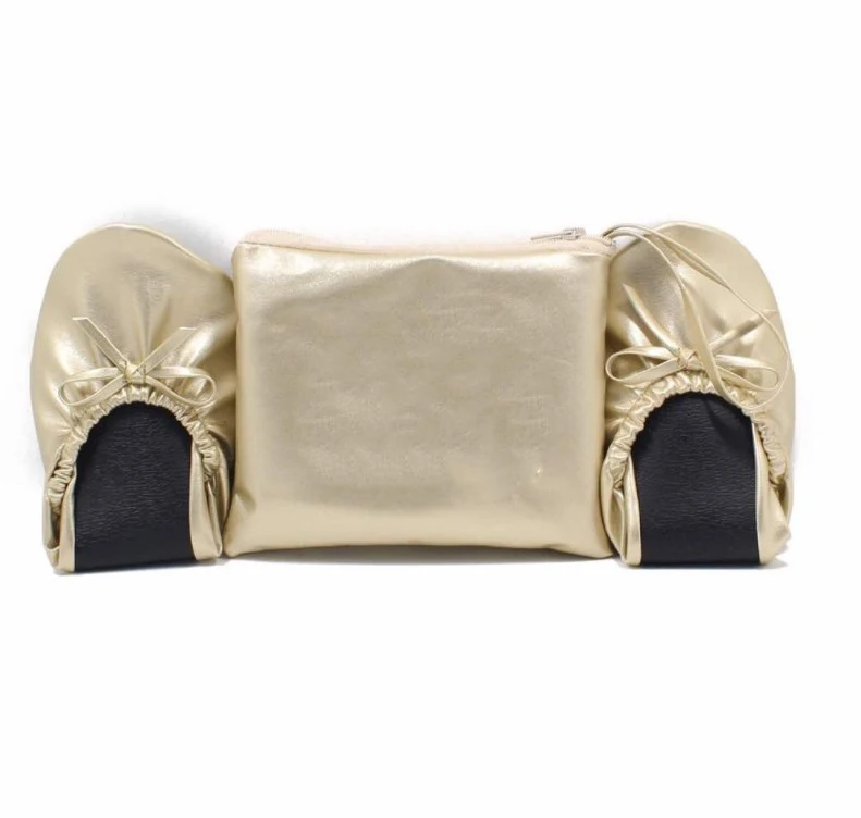 

Free shipping ! Gold wedding women's foldable ballerina shoes with PU bag