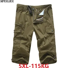 Летние мужские шорты с накладной карман, спортивные с резинкой на талии, с карманом, для дверей, Шорты стрейч, мужские повседневные шорты цвета хаки 5XLi