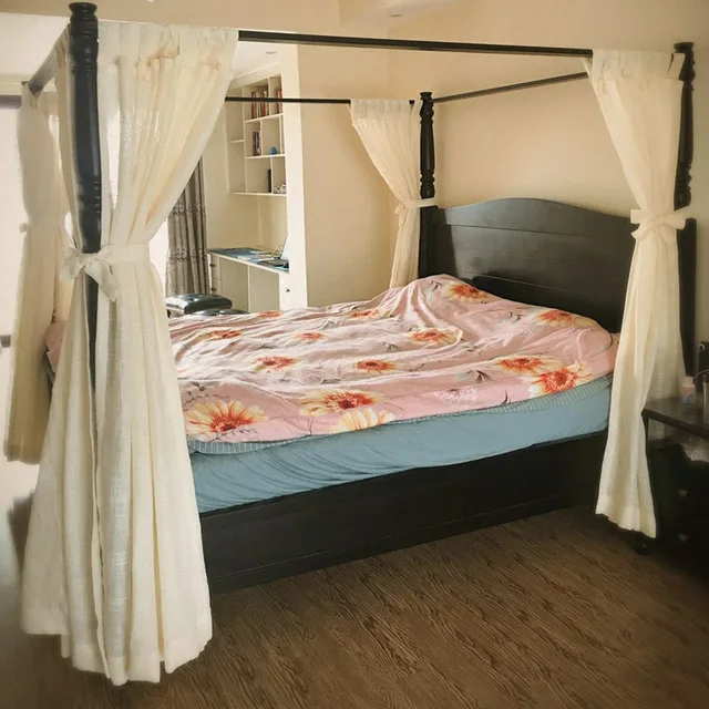 Moustiquaire Modern Bed Canopy Netting Curtain Bedding Decoration Moustiquaire Modern Bed Canopy Netting Curtain Bedding Decoration Thicken Quality Linen Fabric Custom Made Solid Roman Curtains
