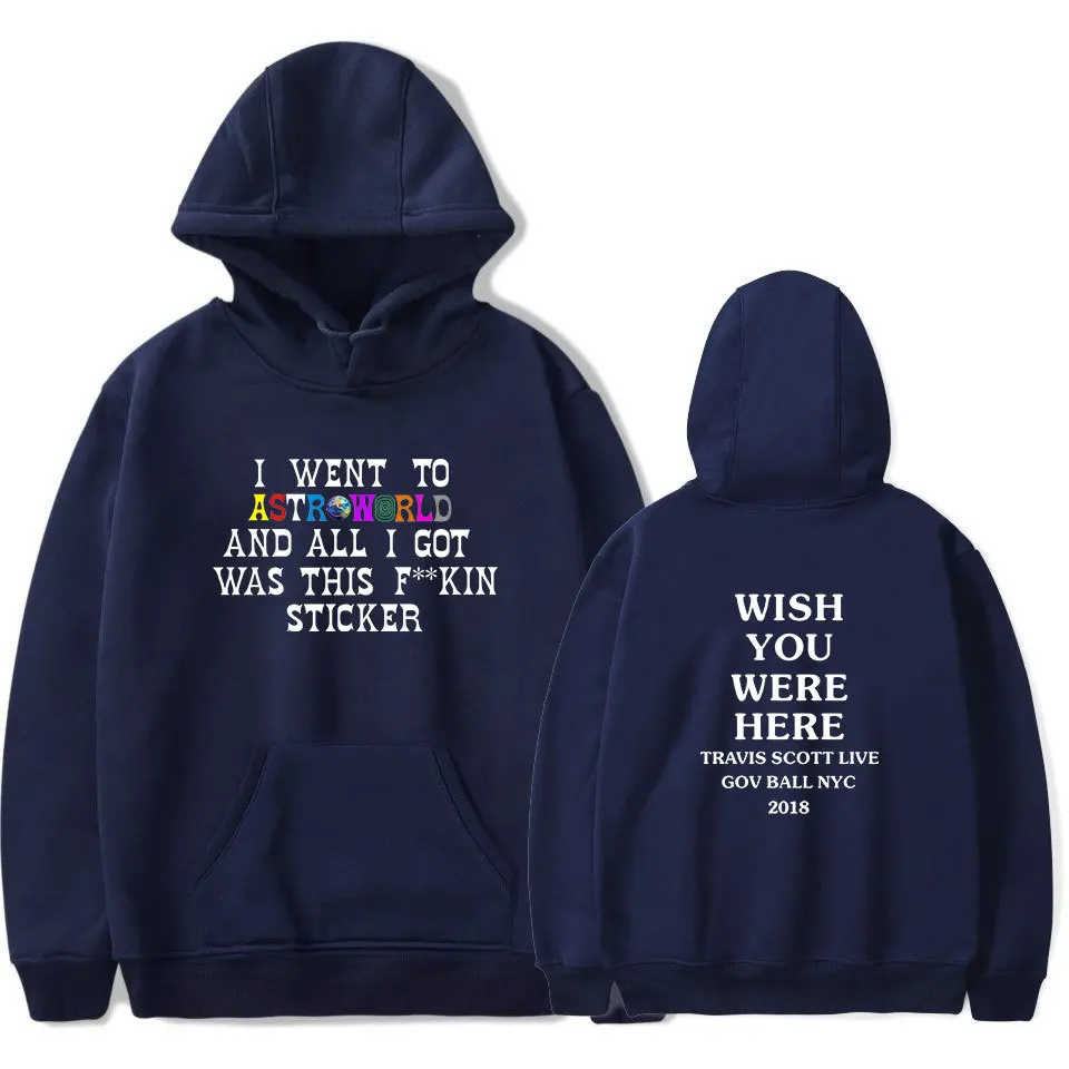 Cena Sugarbaby New Arrival Astroworld wydrukowano bluza z kapturem wycieczka ja, To jest normalne, że czujesz się Astro świata Album artysty muzyki bluza z kapturem żałuję, że nie byłeś tutaj topy