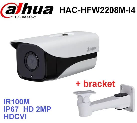 

Dahua HDCVI Camera DH-HAC-HFW2208M-I4 HD 1080P 2MP built-in 2 leds IR 100m security cctv Camera with bracket