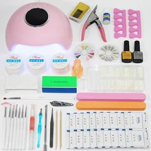 36w/48w Led Uv Nail Lamp Kit Nail Kit Gel Nail Polish Varnish Extension Kit with for Manicure Set Acrylic Nails Art Tools