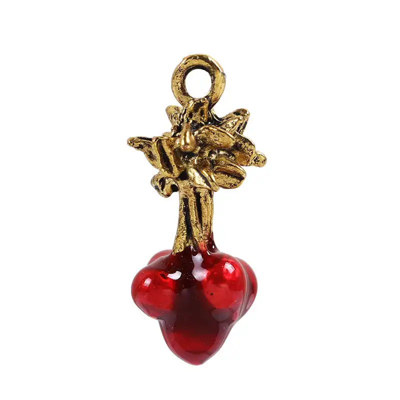 Zinc Alloy Christmas Drop Ornaments Charms Christmas Holly Leaf Gold