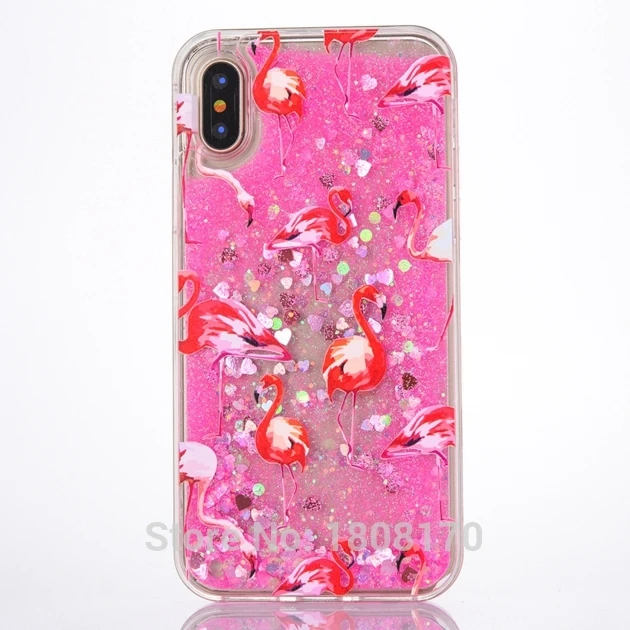 Чехол C ku для Iphone X 8 7 6 6s Plus I8 зыбучий песок жидкий Фламинго Pc Tpu цветок алмаз