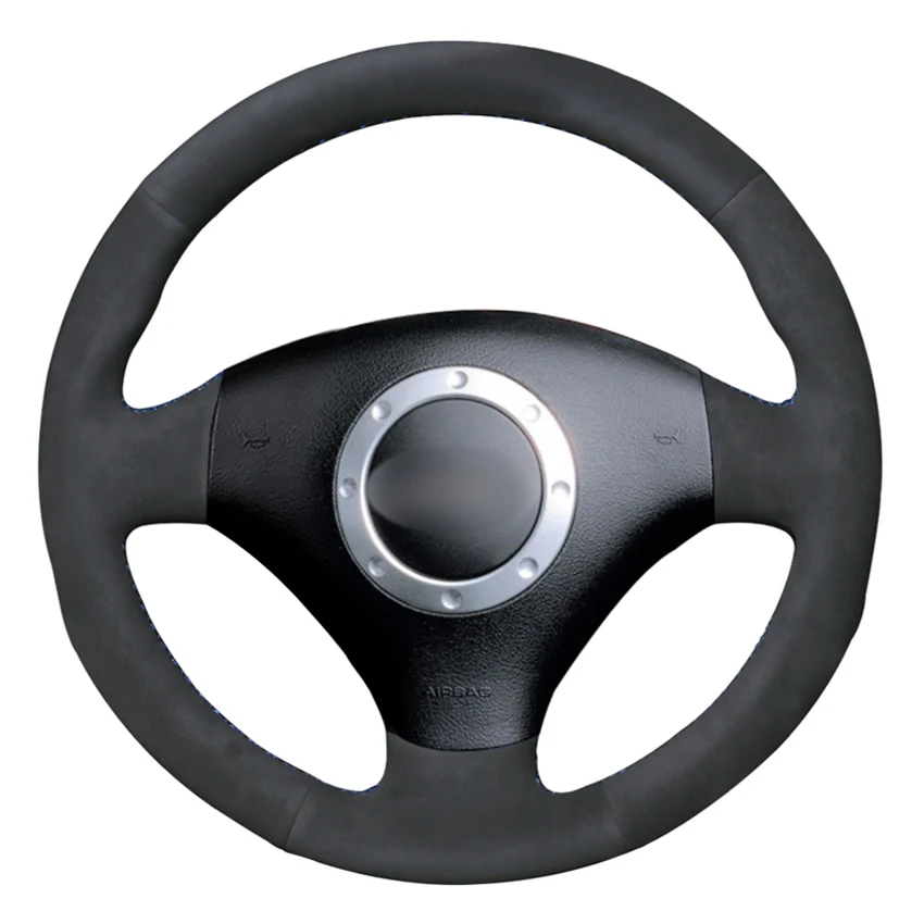 

Black Suede DIY Hand-stitched Car Steering Wheel Cover for Audi A3 2000-2003 A4 2003-2005 RS 6 2003 S4 2004-2006 TT 2001