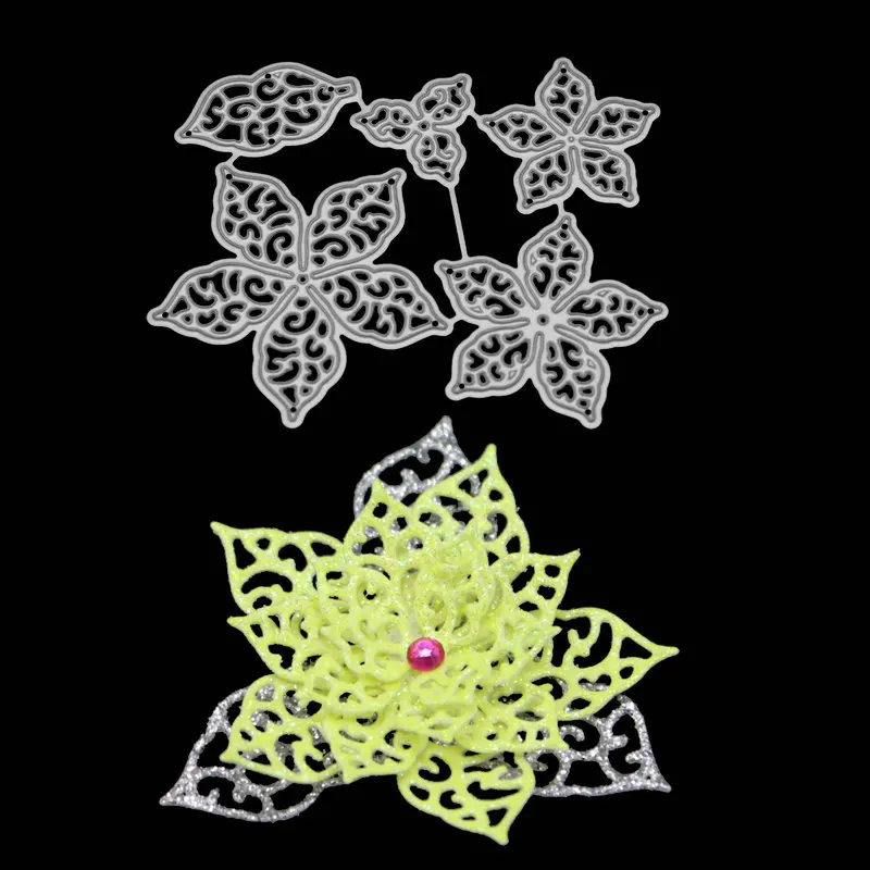 

2018 Layer Flowers Frame Metal Cutting Dies 3D DIY Scrapbooking Carbon Sharp Craft Die Photo Invitation Card Decor