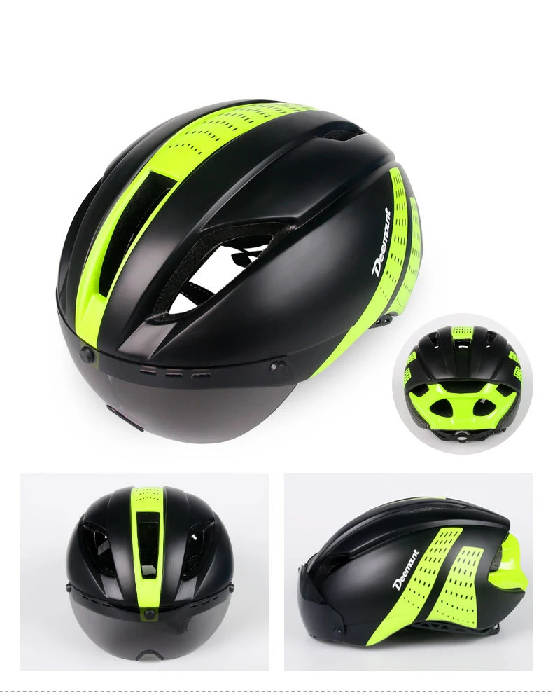 

Cycling Integrally-molded Helmets PC Shell EPS Durable Bike Helmets With Goggles 56-61CM Outdoor Motocross Bike Bicycle Helmet