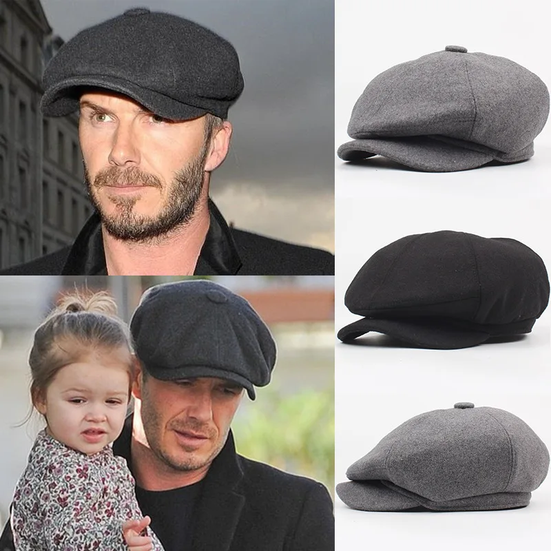 

Wool Octagonal Cap Newsboy Beret Hat For Men's Male Dad Ivy Caps Golf Driving Flat Cabbie Flat Hats Autumn Winter Peaky Blinders