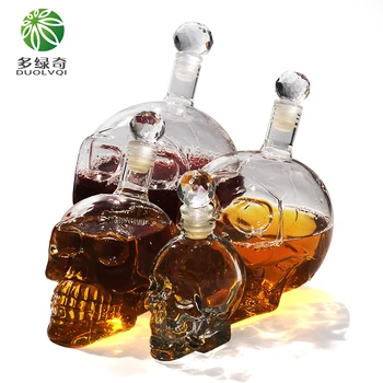 

DUOLVQI Vodka Bottle Skull Head Bottles Creative Gothic Wine Glass Cup Decanter Wine Glass Bottle with Tap