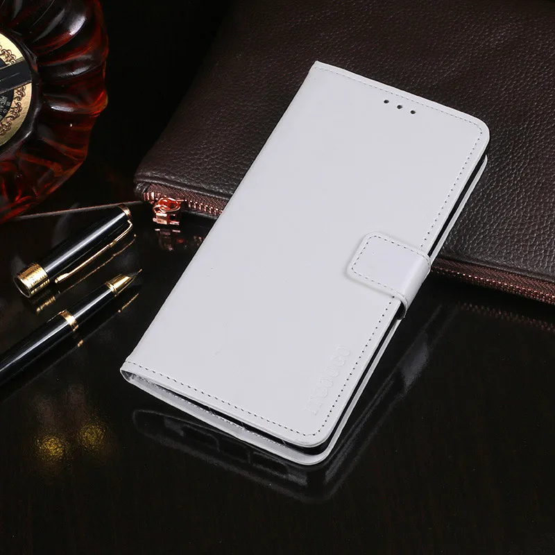 Case For Lenovo K5 Pro Case Cover High Quality Flip Leather Case For Lenovo K5 Pro L38041 Cover Capa Phone bag Wallet Case - Color: White