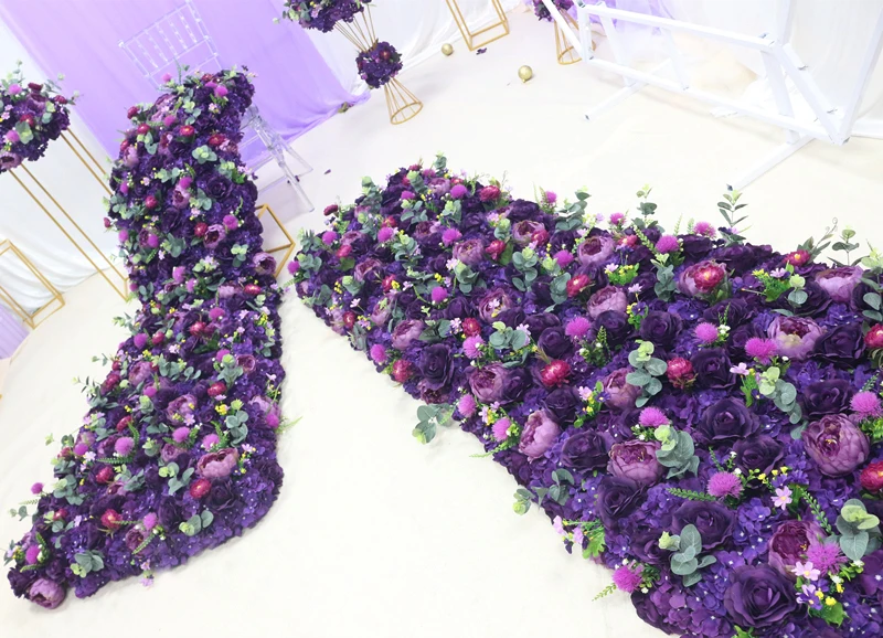 JAROWN Custom Wedding Color Artificial Rose Hydrangea Flower Ball Flower Row Arch Stand Set Party Decor Large Event Decoration (16)