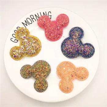 

Wholesale 100pcs/lot 5.5cm Glitter Paillette Padded Cat Head Patches Appliques For Clothes Sewing Supplies DIY Craft Decoration
