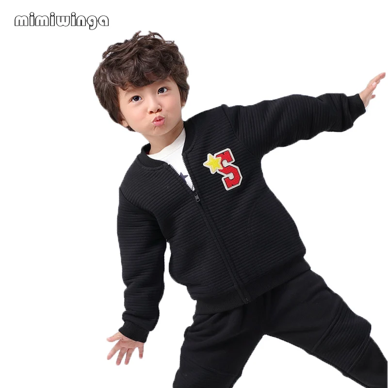 

Mimiwinga Spring Kids Jacket Boys Coat 2019 New Fashion Letter Casual Warm Cotton Bomber Jacket Long Sleeve Hoodies Boys