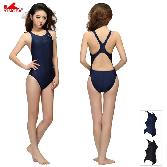 

Yingfa classical model one piece training competition waterproof chlorine resistant girl swimwear plus size bathing swimsuits