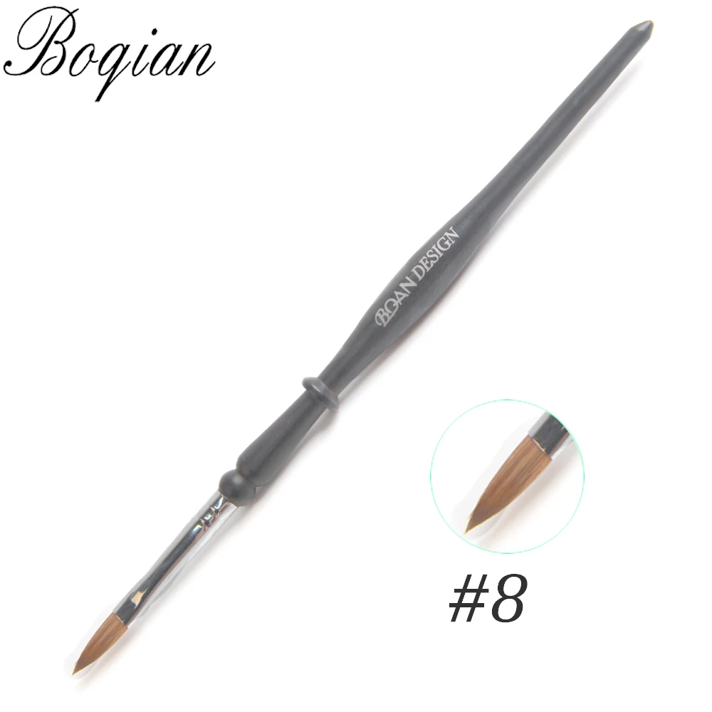 

BQAN 1pcs #8 Kolinsky Sable Brush Acrylic Nail Art Brush Nail Art Brush Blue Metal Crystal Acrylic nail Manicure