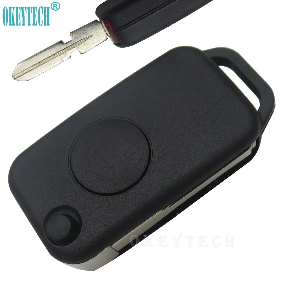 OkeyTech 1 Button Flip Remote Car Key Case Shell for Mercedes Benz C E S ML SL ML55 AMG S500 SL500 Car-Styling Keyless Entry Fob