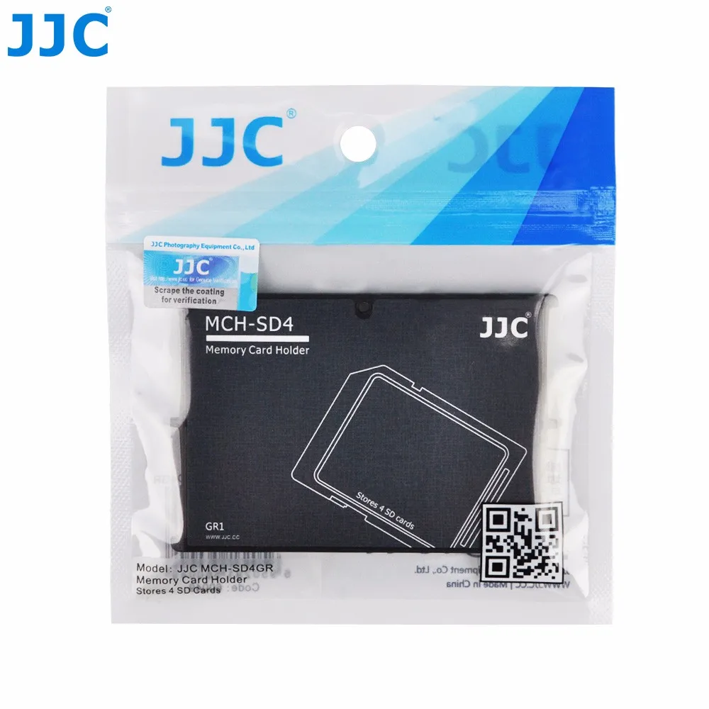 JJC MCH-SD4GR Memory Card Holders Storage 4 x SD Cards(Grey