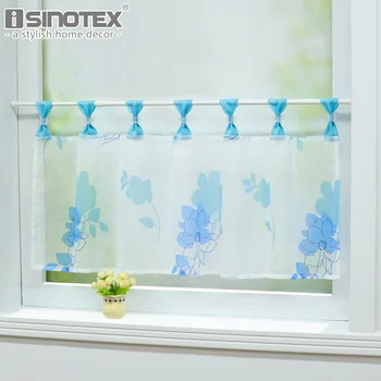 

Floral Sheer Curtain for Kitchen Window Decorative Glassy Ball Tier Curtain Valance for Half Window Cafe Store Balcony Treatment
