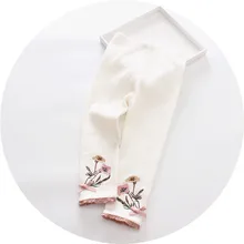 Демисезонный От 1 до 4 лет для девочек, милые белые леггинсы