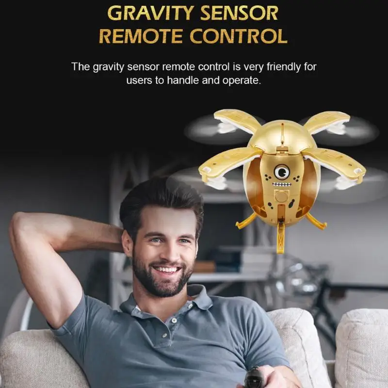 

JJRC Gravitational Induction USB Remote Control Golden Egg Aircraft with Blades 40-60m Color Control Toys for Children Adults