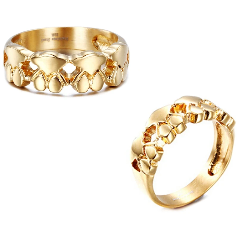 

Day gift Rings Jewelry Cute Bear Hollow Enamel Ring Gold Color Cute Decoration Rings