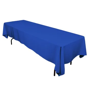 

HK DHL Stain Feel 220*330cm Polyester Rectangle Tablecloth ROYAL BLUE for Wedding, 5/Pack