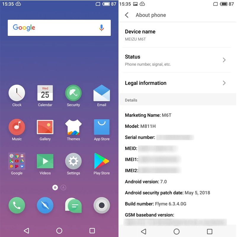 Meizu M6T смартфон с 5 7 дюймовым дисплеем восьмиядерным процессором ОЗУ 2 Гб ПЗУ 16 ГБ